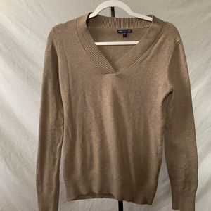 Tan v neck sweater